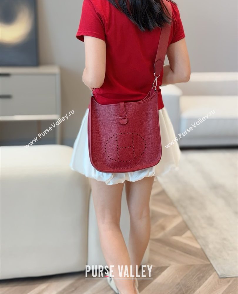 Hermes Evelyne Bag 29cm in Togo Calfskin Leather Stone Red 2025 (FL-250808114)