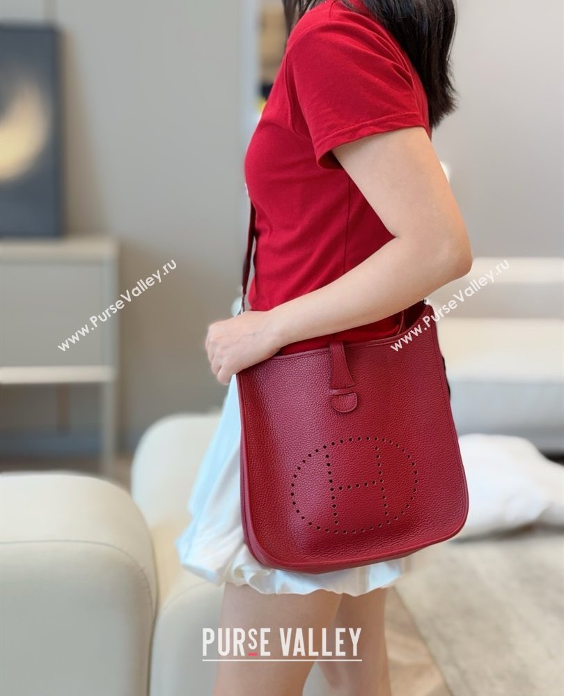 Hermes Evelyne Bag 29cm in Togo Calfskin Leather Stone Red 2025 (FL-250808114)
