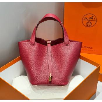 Hermes Picotin Lock Bag 22cm in Togo Calfskin Leather Stone Red 2025 (FL-250808153)