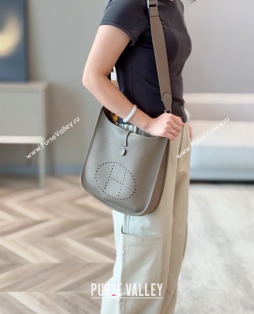Hermes Evelyne Bag 29cm in Togo Calfskin Leather Pitch Grey 2025 (FL-250808117)