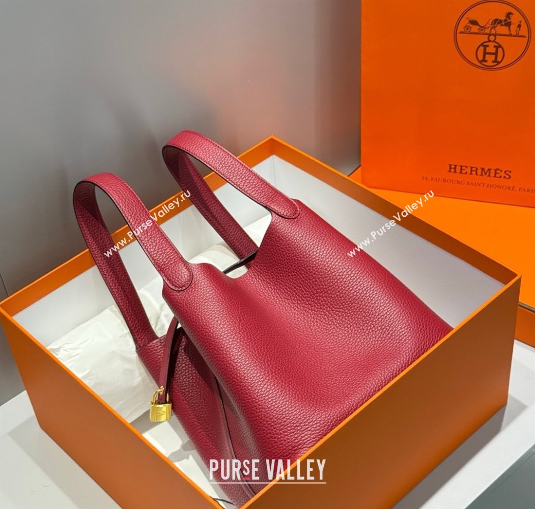 Hermes Picotin Lock Bag 22cm in Togo Calfskin Leather Stone Red 2025 (FL-250808153)
