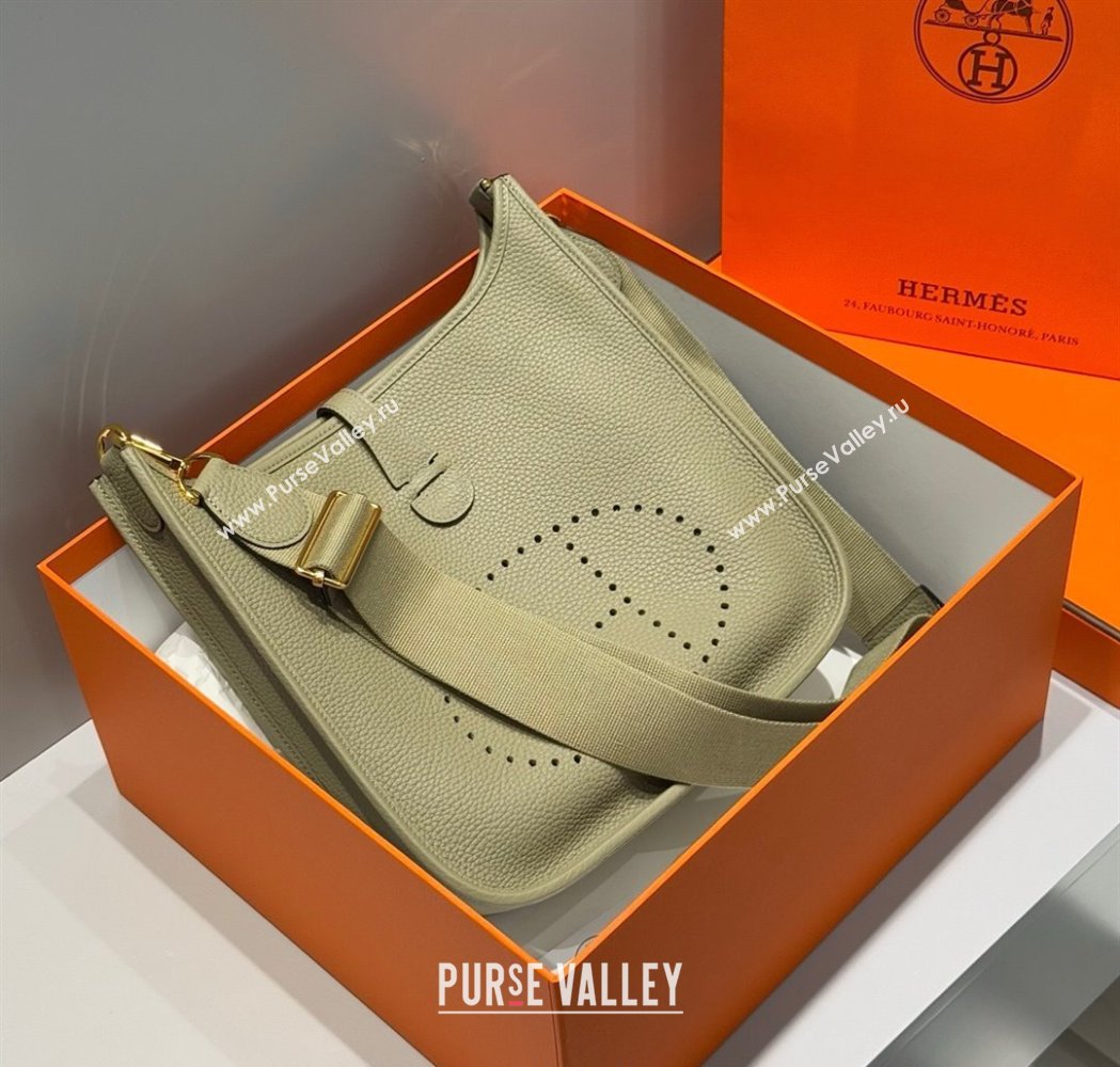Hermes Evelyne Bag 29cm in Togo Calfskin Leather Sage Green 2025 (FL-250808118)