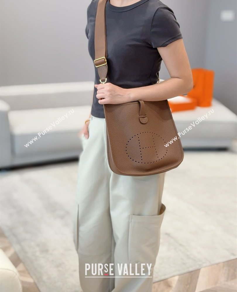 Hermes Evelyne Bag 29cm in Togo Calfskin Leather Chestnut Brown 2025 (FL-250808119)