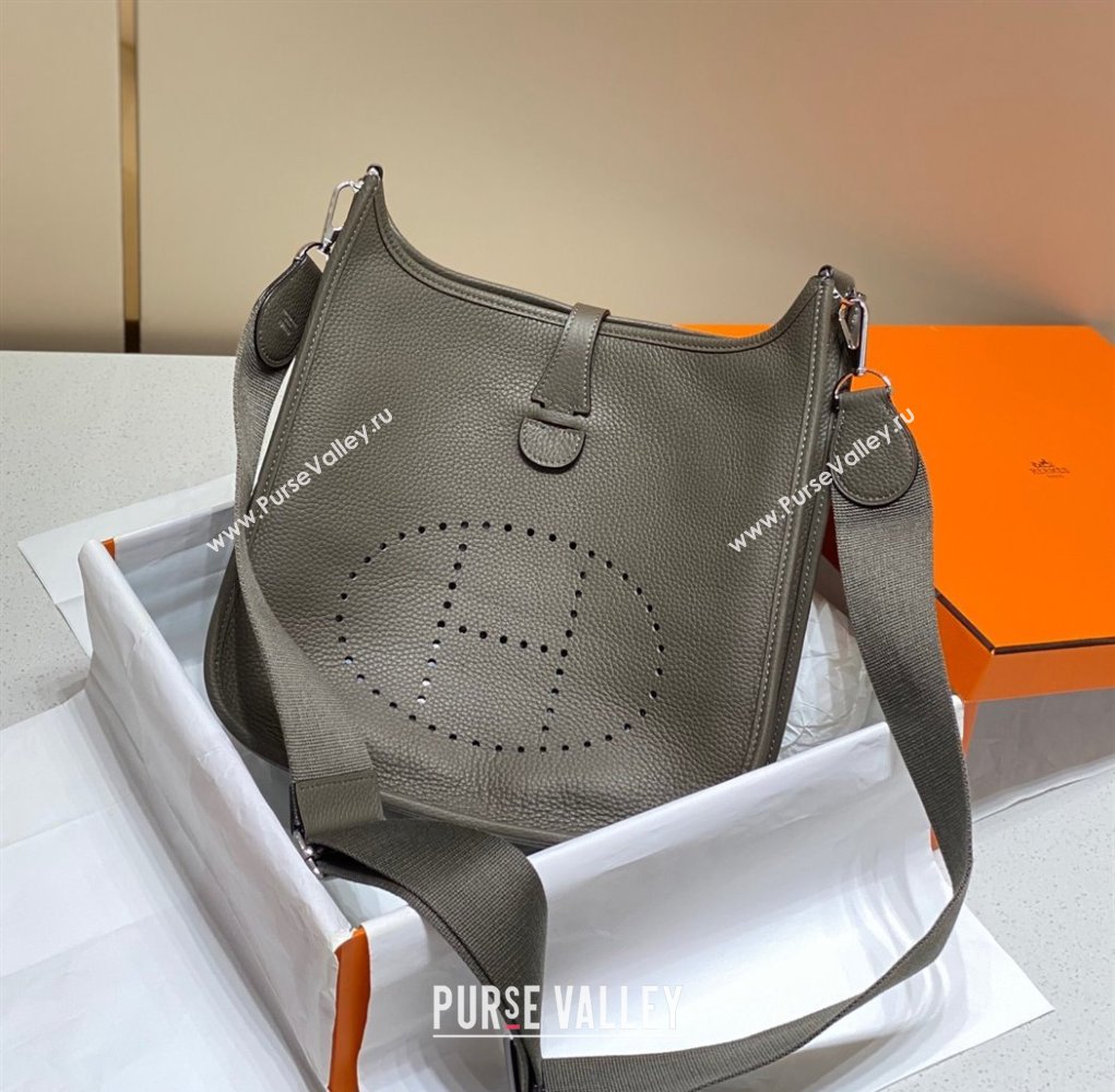 Hermes Evelyne Bag 29cm in Togo Calfskin Leather Tin Grey 2025 (FL-250808112)