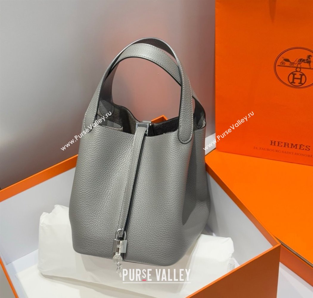Hermes Picotin Lock Bag 22cm in Togo Calfskin Leather Cloud Grey 2025 (FL-250808149)