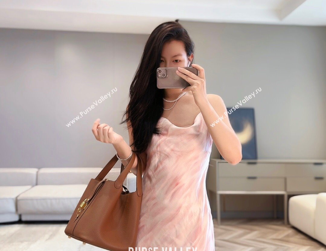 Hermes Picotin Lock Bag 22cm in Togo Calfskin Leather Chestnut Brown 2025 (FL-250808154)