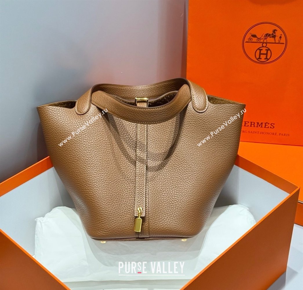 Hermes Picotin Lock Bag 22cm in Togo Calfskin Leather Chestnut Brown 2025 (FL-250808154)