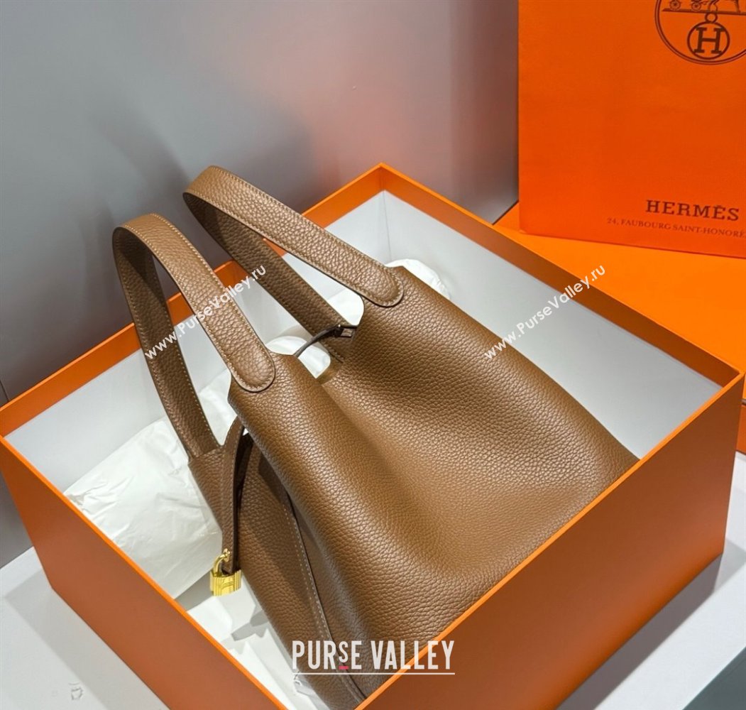 Hermes Picotin Lock Bag 22cm in Togo Calfskin Leather Chestnut Brown 2025 (FL-250808154)
