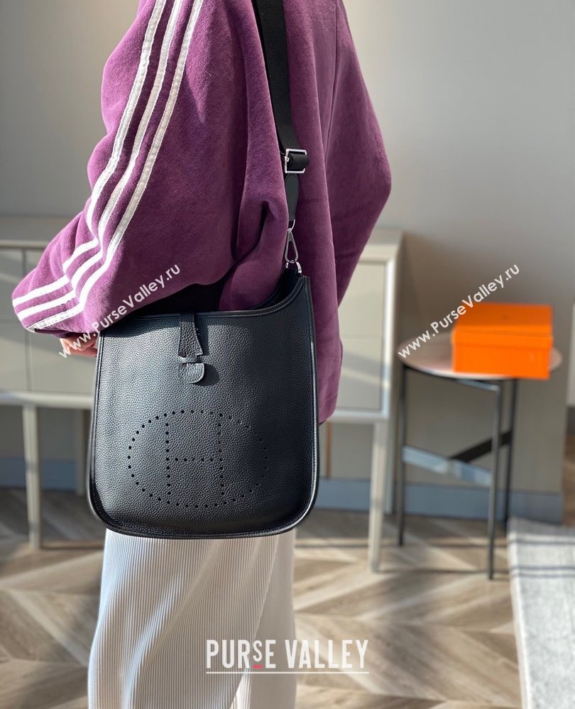 Hermes Evelyne Bag 29cm in Togo Calfskin Leather Black/Silver 2025 (FL-250808124)