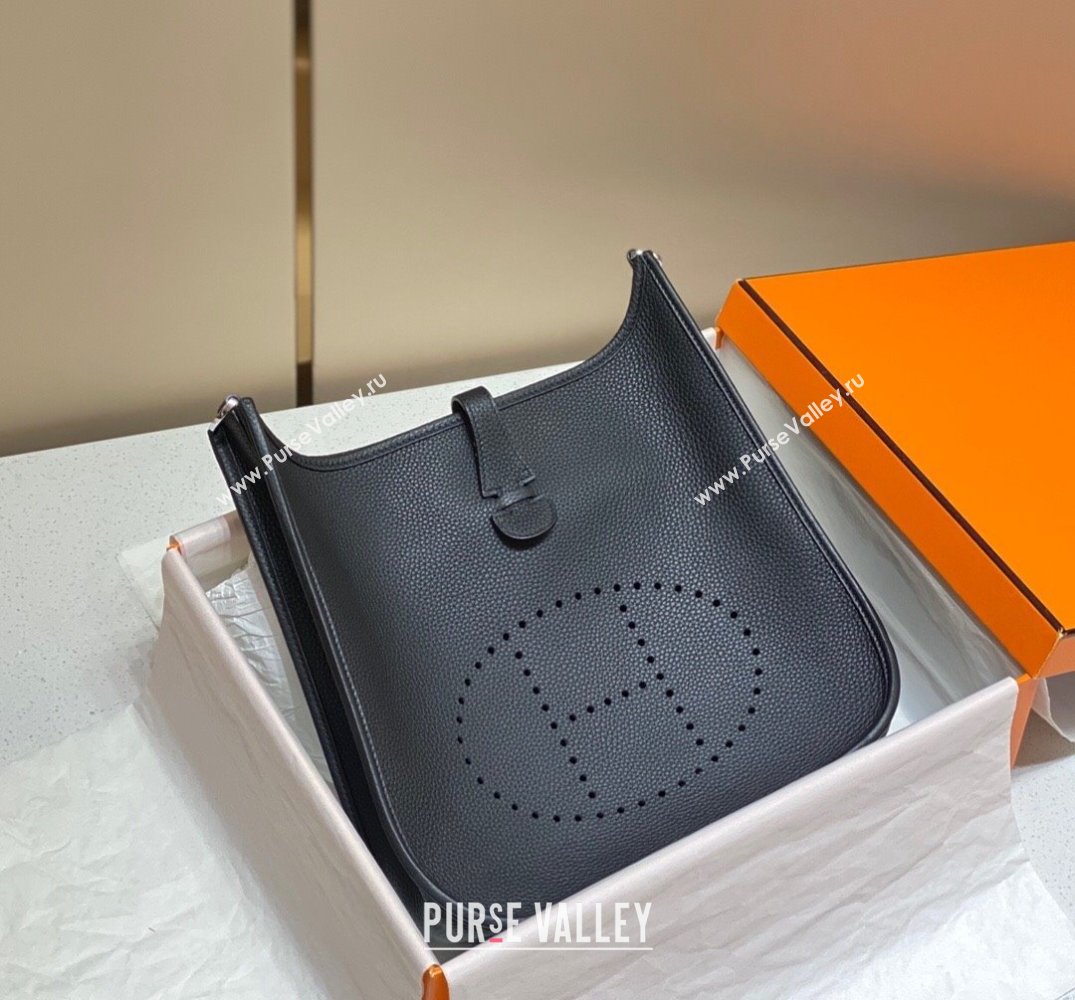 Hermes Evelyne Bag 29cm in Togo Calfskin Leather Black/Silver 2025 (FL-250808124)
