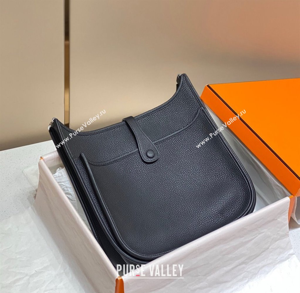 Hermes Evelyne Bag 29cm in Togo Calfskin Leather Black/Silver 2025 (FL-250808124)