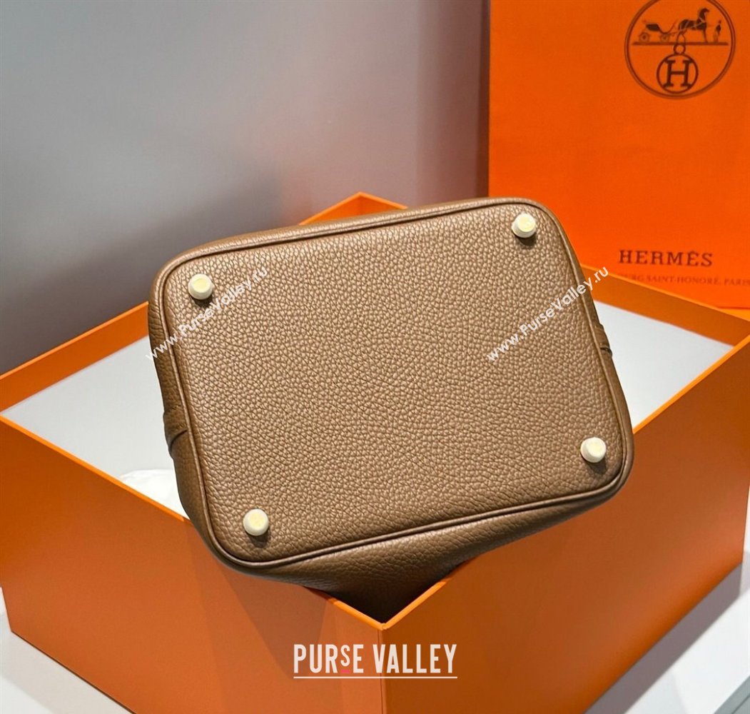 Hermes Picotin Lock Bag 22cm in Togo Calfskin Leather Chestnut Brown 2025 (FL-250808154)