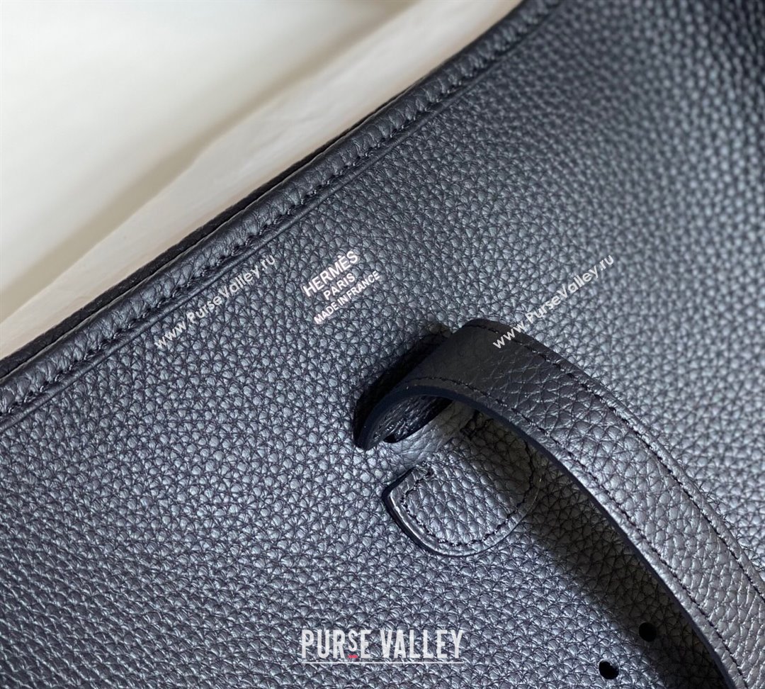 Hermes Evelyne Bag 29cm in Togo Calfskin Leather Black/Silver 2025 (FL-250808124)