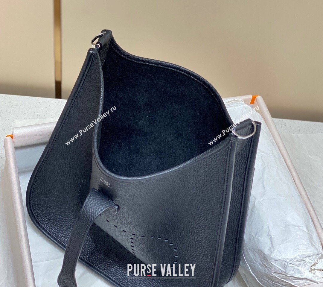 Hermes Evelyne Bag 29cm in Togo Calfskin Leather Black/Silver 2025 (FL-250808124)