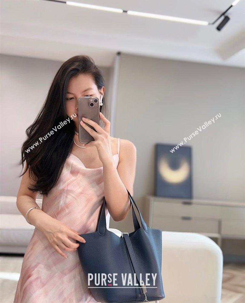 Hermes Picotin Lock Bag 22cm in Togo Calfskin Leather Prussia Blue 2025 (FL-250808155)