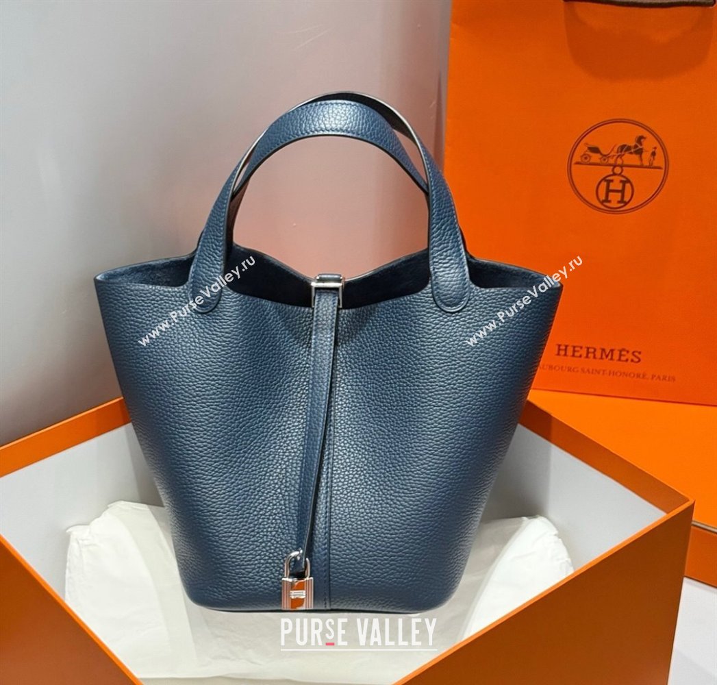 Hermes Picotin Lock Bag 22cm in Togo Calfskin Leather Prussia Blue 2025 (FL-250808155)