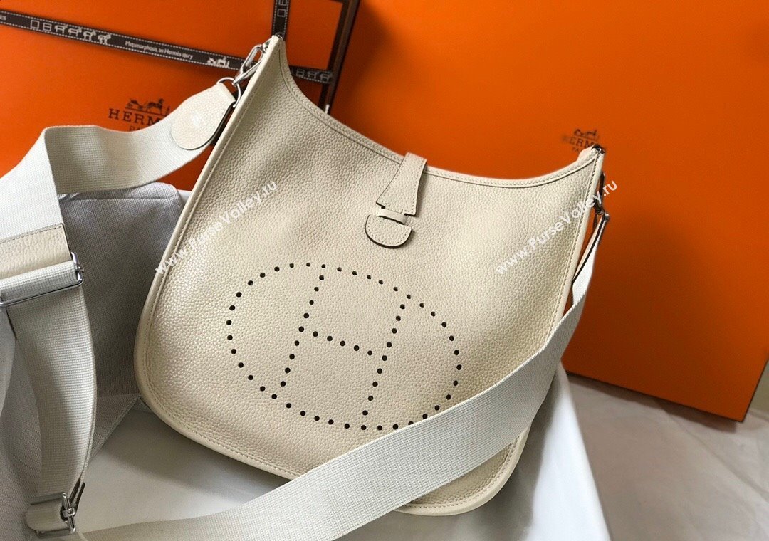 Hermes Evelyne Bag 29cm in Togo Calfskin Leather Wool White 2025 (FL-250808131)