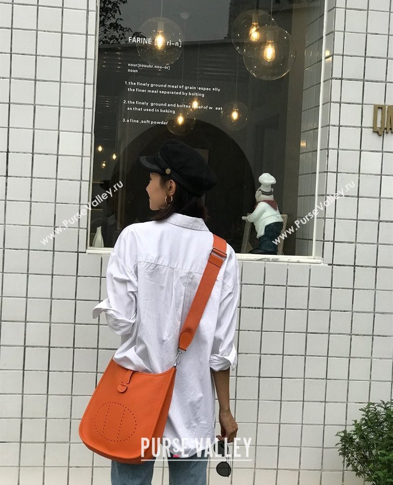 Hermes Evelyne Bag 29cm in Togo Calfskin Leather Orange 2025 (FL-250808132)