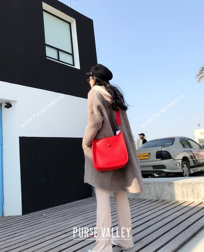 Hermes Evelyne Bag 29cm in Togo Calfskin Leather Chinese Red 2025 (FL-250808134)