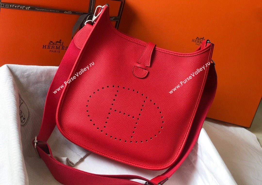 Hermes Evelyne Bag 29cm in Togo Calfskin Leather Chinese Red 2025 (FL-250808134)