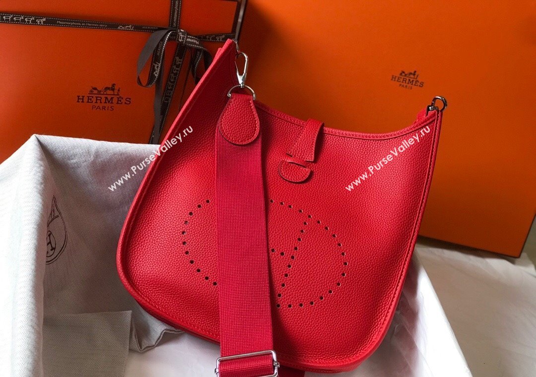 Hermes Evelyne Bag 29cm in Togo Calfskin Leather Chinese Red 2025 (FL-250808134)