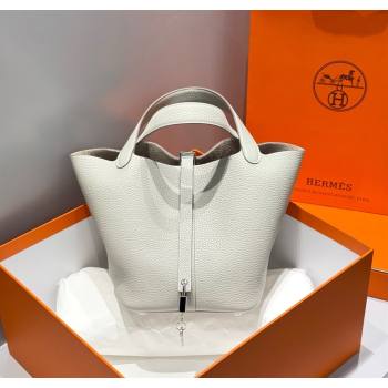 Hermes Picotin Lock Bag 22cm in Togo Calfskin Leather Pearly Grey 2025 (FL-250808156)