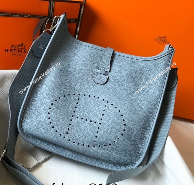 Hermes Evelyne Bag 29cm in Togo Calfskin Leather Linen Blue 2025 (FL-250808139)