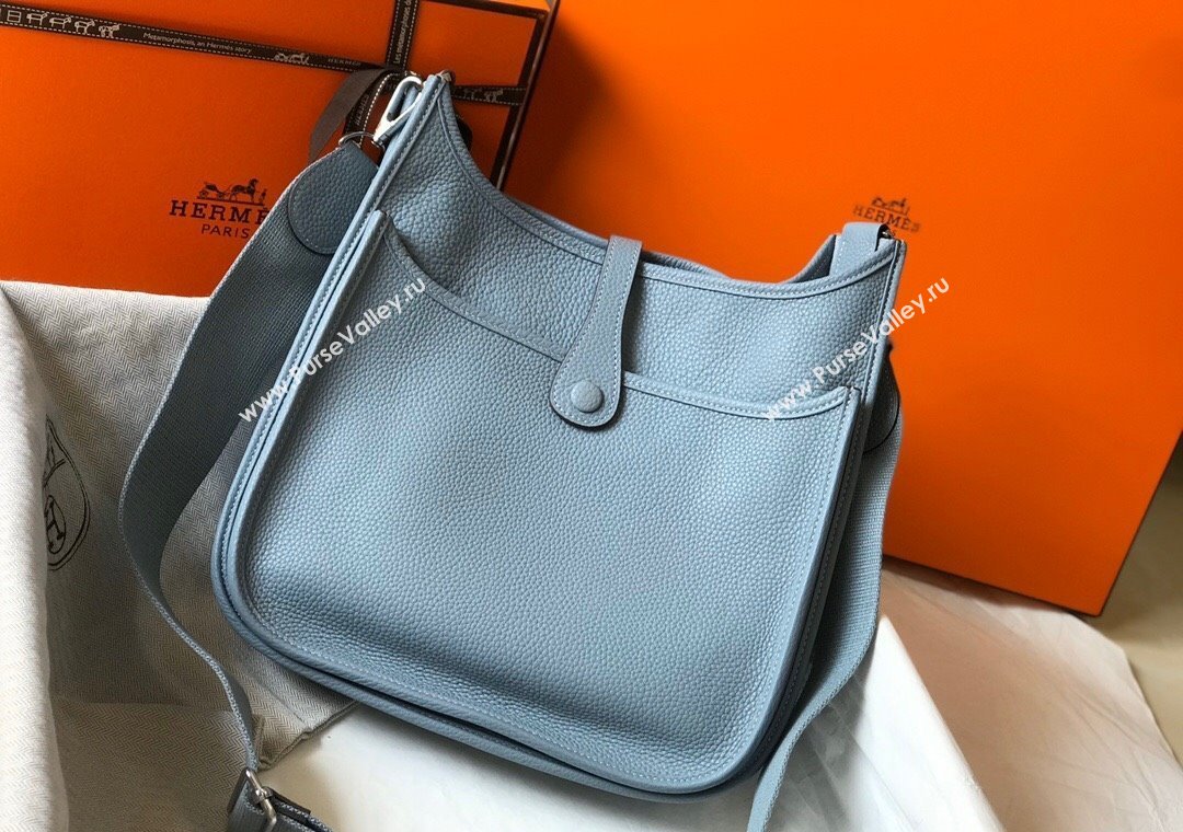 Hermes Evelyne Bag 29cm in Togo Calfskin Leather Linen Blue 2025 (FL-250808139)