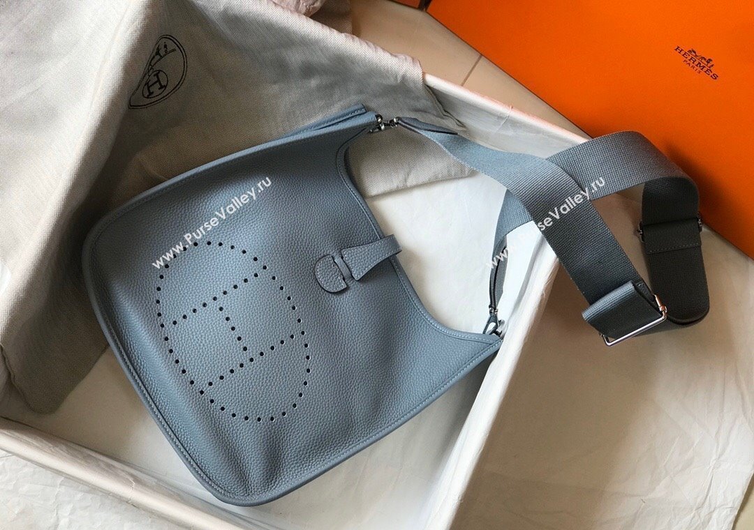 Hermes Evelyne Bag 29cm in Togo Calfskin Leather Linen Blue 2025 (FL-250808139)