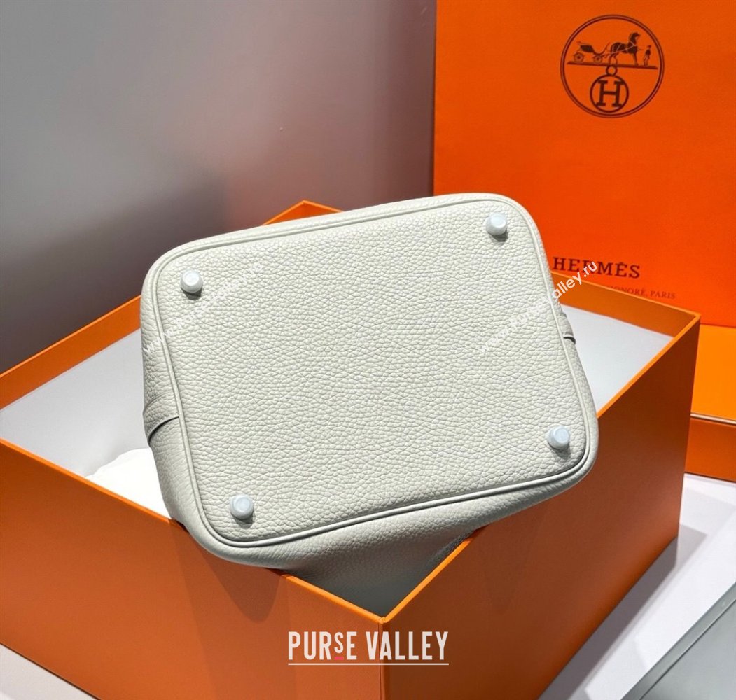 Hermes Picotin Lock Bag 22cm in Togo Calfskin Leather Pearly Grey 2025 (FL-250808156)