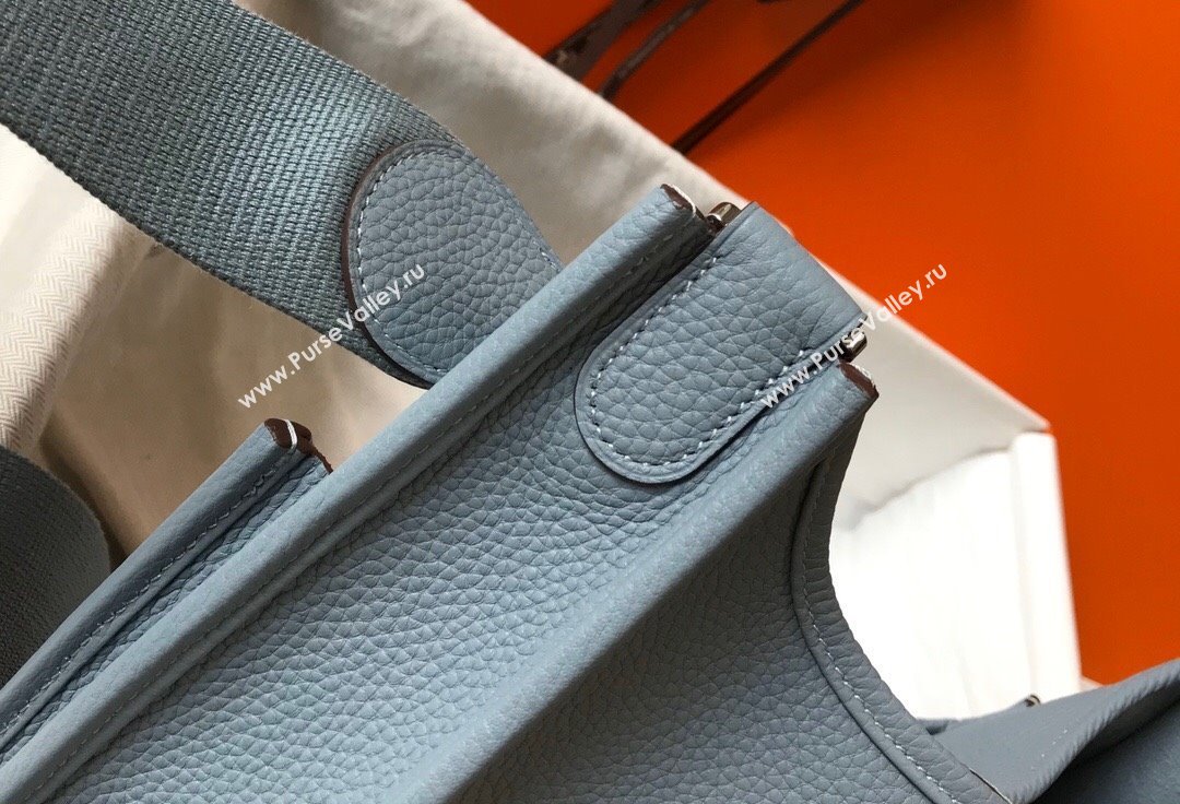 Hermes Evelyne Bag 29cm in Togo Calfskin Leather Linen Blue 2025 (FL-250808139)