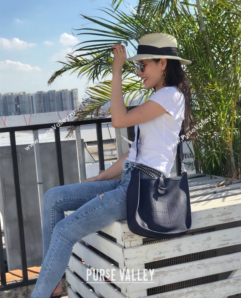 Hermes Evelyne Bag 29cm in Togo Calfskin Leather Stone Blue 2025 (FL-250808141)