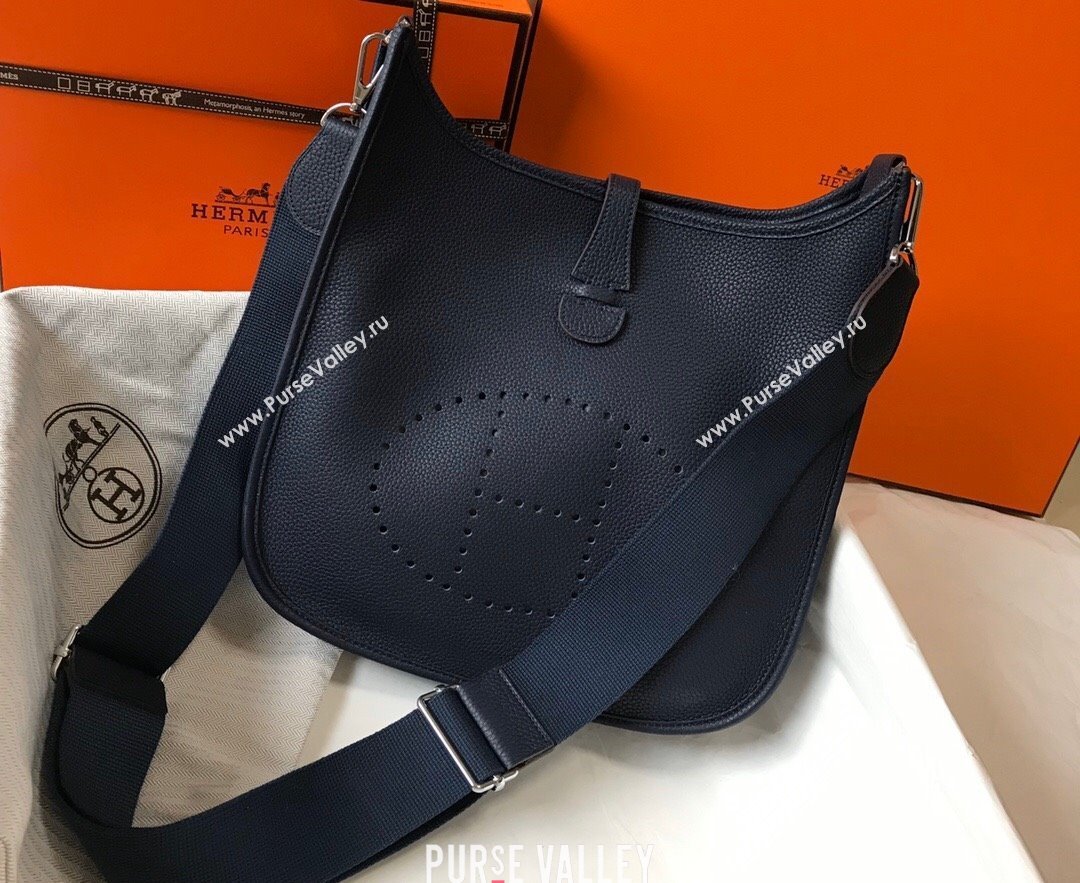 Hermes Evelyne Bag 29cm in Togo Calfskin Leather Stone Blue 2025 (FL-250808141)