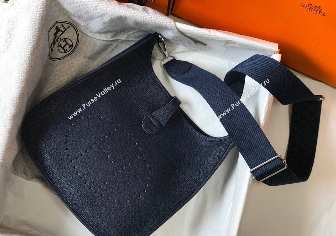 Hermes Evelyne Bag 29cm in Togo Calfskin Leather Stone Blue 2025 (FL-250808141)