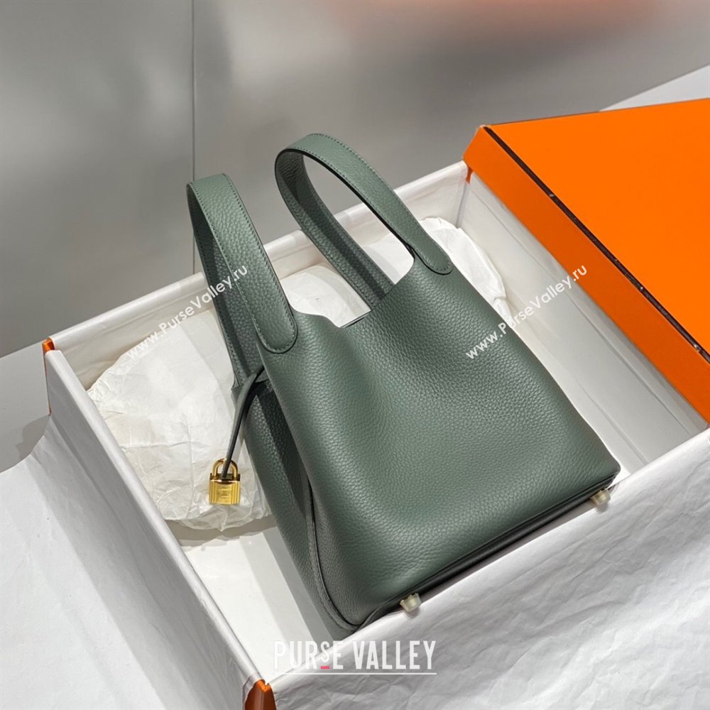 Hermes Picotin Lock Mini Bag 18cm in Togo Calfskin Leather Almond Green 2025 (FL-250809020)