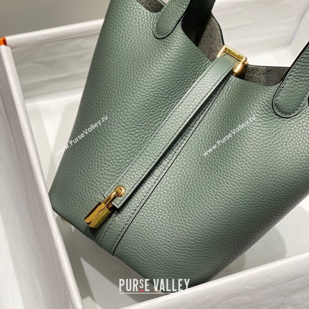 Hermes Picotin Lock Mini Bag 18cm in Togo Calfskin Leather Almond Green 2025 (FL-250809020)