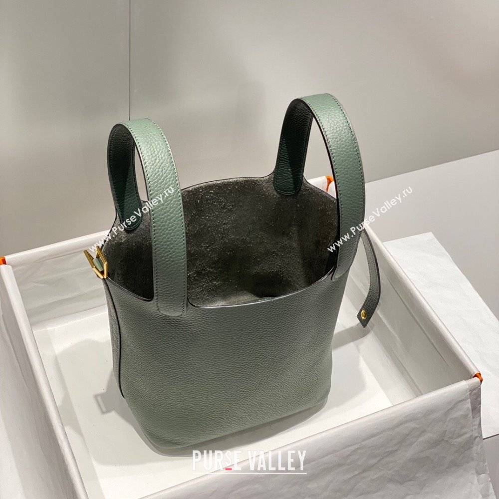 Hermes Picotin Lock Mini Bag 18cm in Togo Calfskin Leather Almond Green 2025 (FL-250809020)