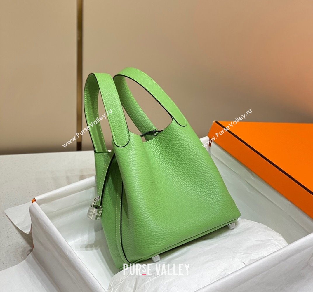 Hermes Picotin Lock Mini Bag 18cm in Togo Calfskin Leather Avocado Green/Silver 2025 (FL-250809014)