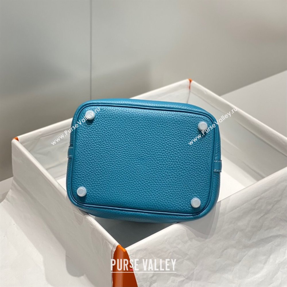 Hermes Picotin Lock Mini Bag 18cm in Togo Calfskin Leather Denim Blue 2025 (FL-250809023)