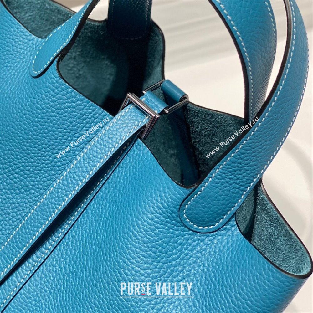 Hermes Picotin Lock Mini Bag 18cm in Togo Calfskin Leather Denim Blue 2025 (FL-250809023)
