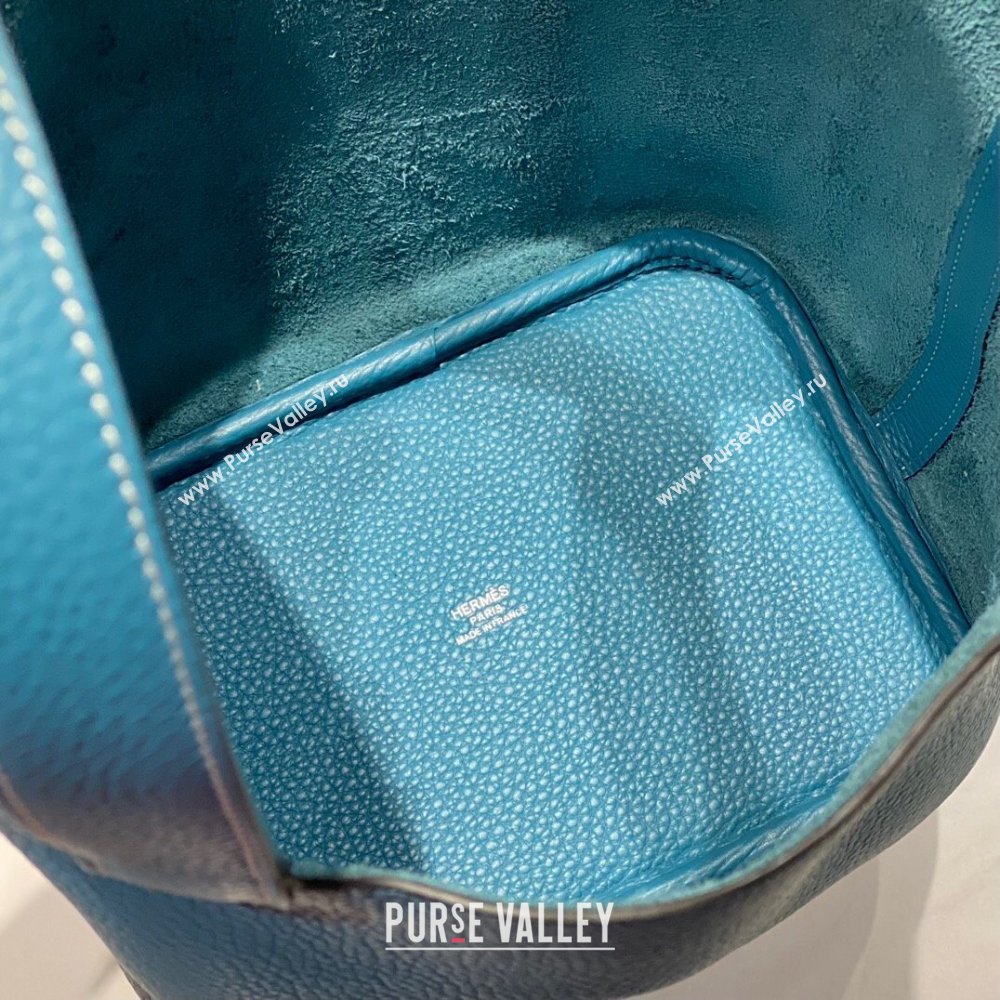 Hermes Picotin Lock Mini Bag 18cm in Togo Calfskin Leather Denim Blue 2025 (FL-250809023)