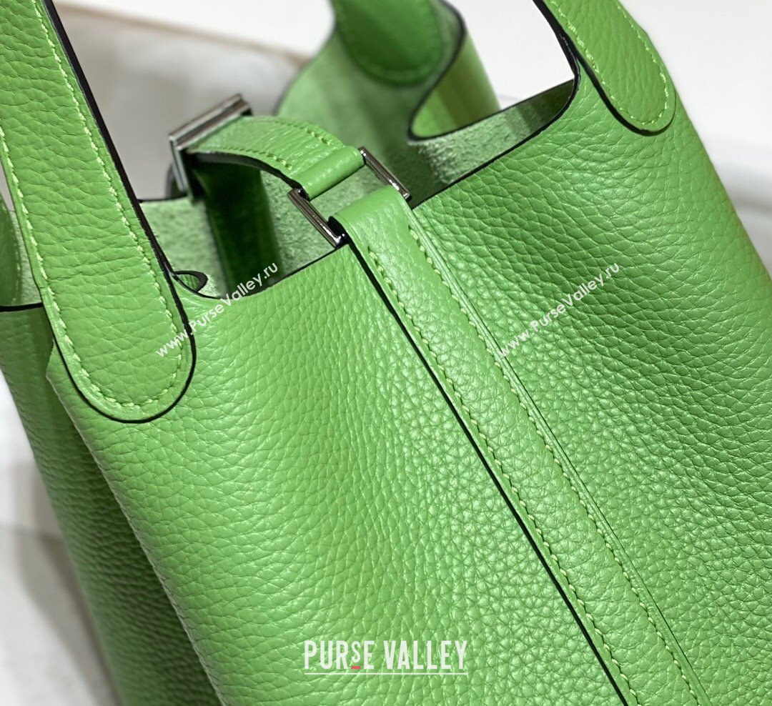 Hermes Picotin Lock Mini Bag 18cm in Togo Calfskin Leather Avocado Green/Silver 2025 (FL-250809014)