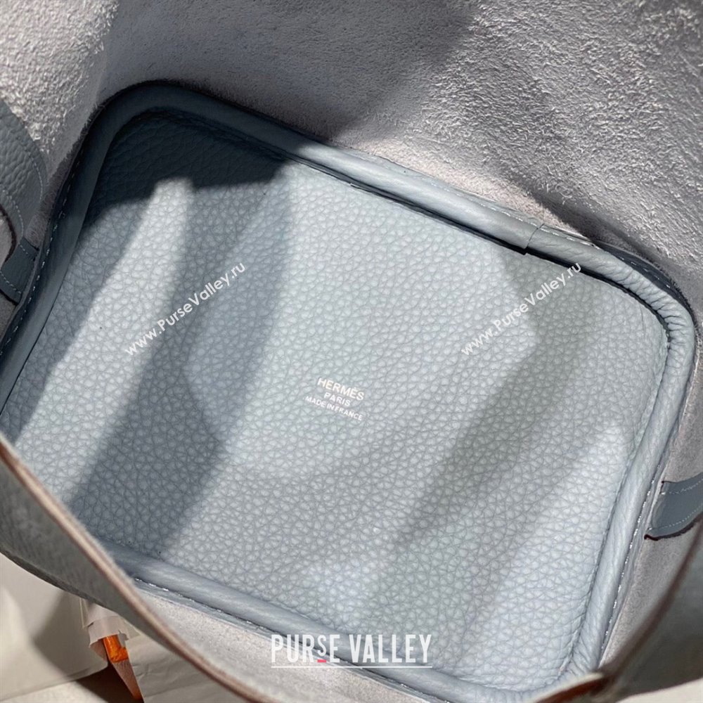 Hermes Picotin Lock Mini Bag 18cm in Togo Calfskin Leather Linen Blue 2025 (FL-250809024)