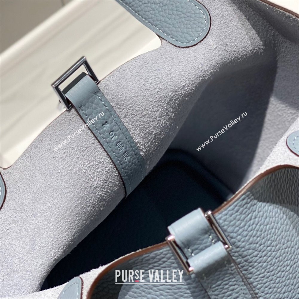 Hermes Picotin Lock Mini Bag 18cm in Togo Calfskin Leather Linen Blue 2025 (FL-250809024)