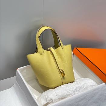 Hermes Picotin Lock Mini Bag 18cm in Togo Calfskin Leather Chick Yellow 2025 (FL-250809025)