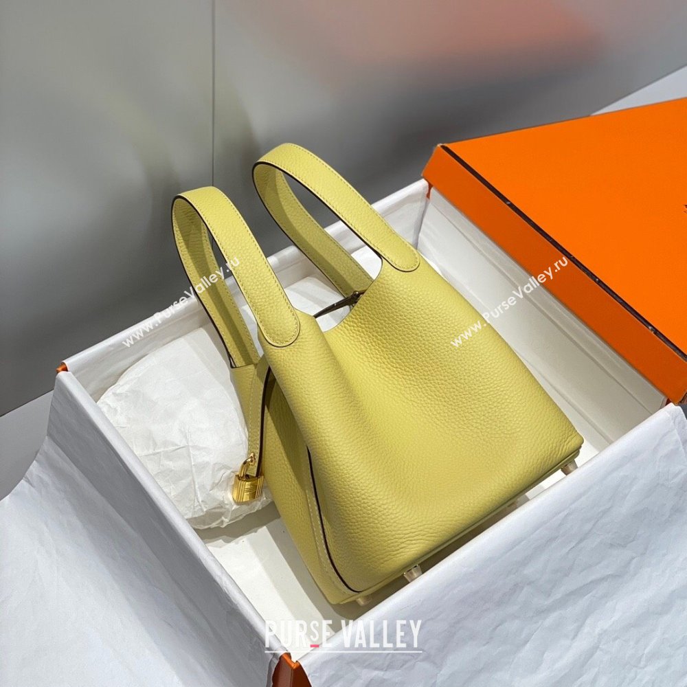 Hermes Picotin Lock Mini Bag 18cm in Togo Calfskin Leather Chick Yellow 2025 (FL-250809025)