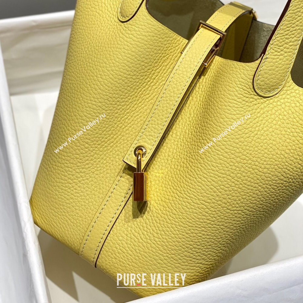 Hermes Picotin Lock Mini Bag 18cm in Togo Calfskin Leather Chick Yellow 2025 (FL-250809025)
