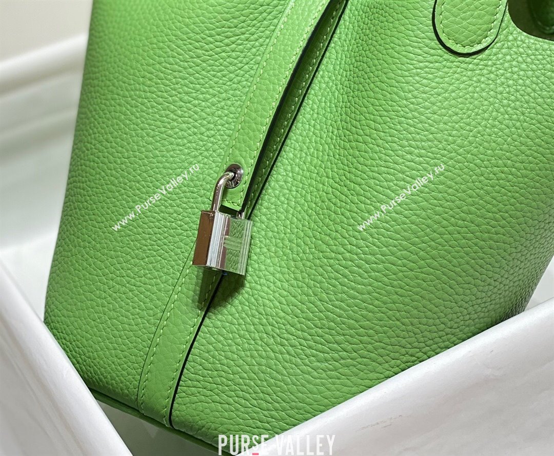 Hermes Picotin Lock Mini Bag 18cm in Togo Calfskin Leather Avocado Green/Silver 2025 (FL-250809014)