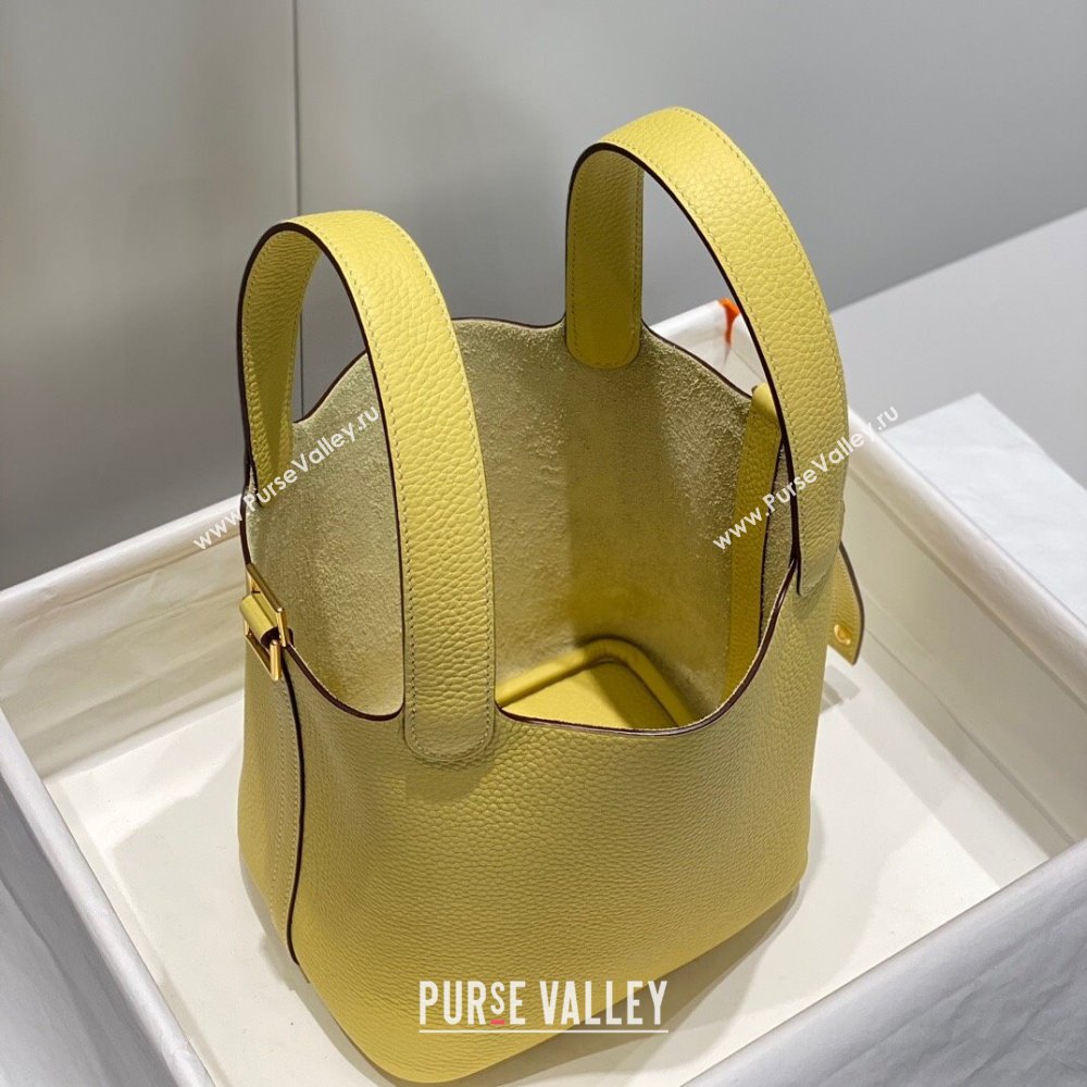 Hermes Picotin Lock Mini Bag 18cm in Togo Calfskin Leather Chick Yellow 2025 (FL-250809025)