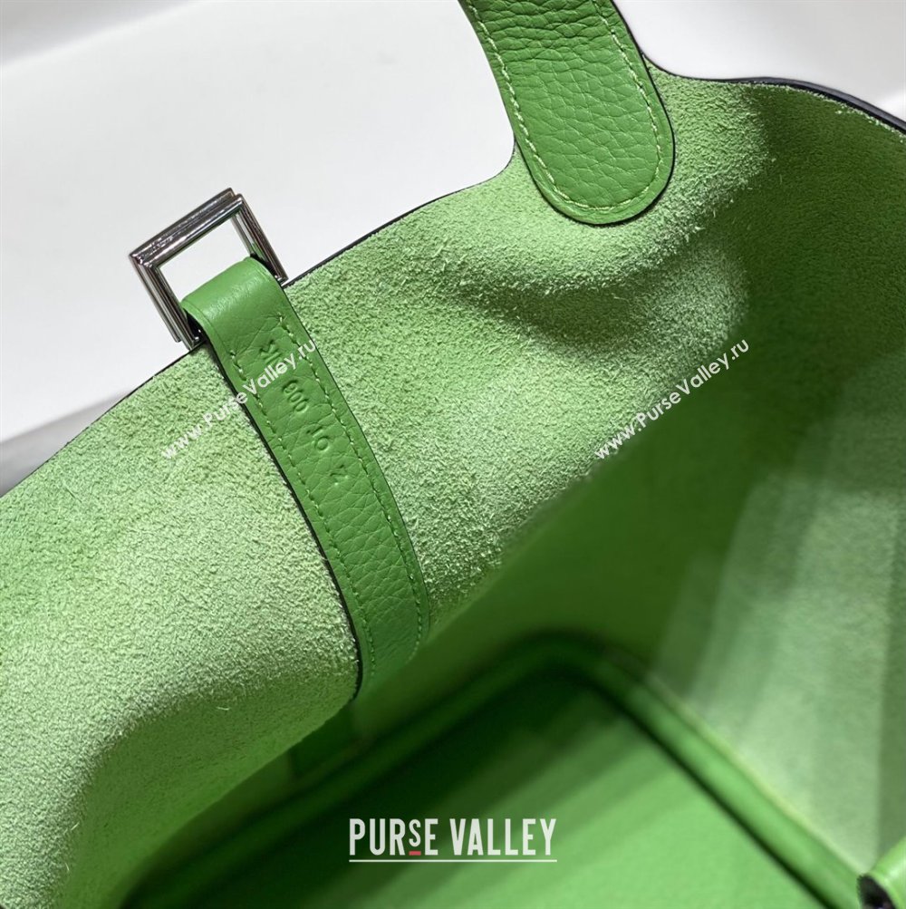 Hermes Picotin Lock Mini Bag 18cm in Togo Calfskin Leather Avocado Green/Silver 2025 (FL-250809014)